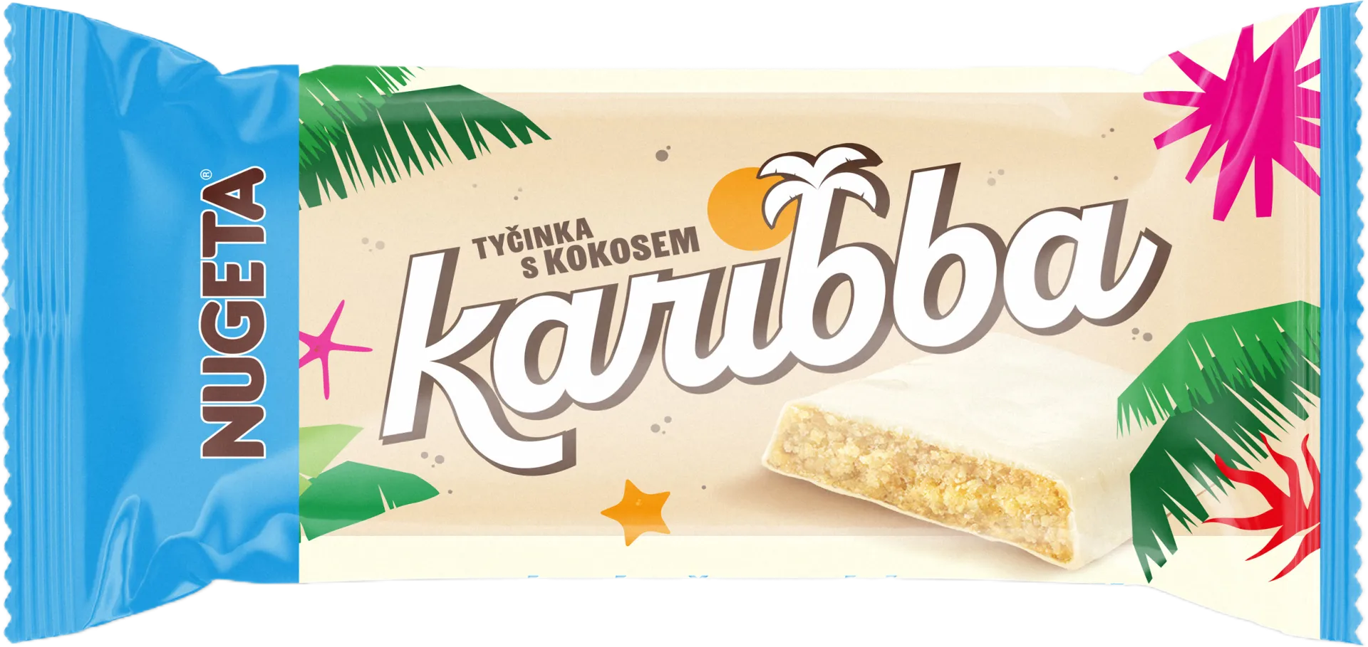 NUGETA Karibba sojov&aacute; tyč. b&iacute;l&aacute; s kokosem 80g